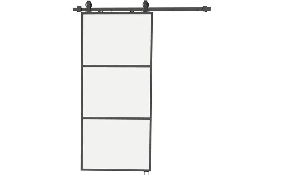 Skydedør Med Frostet Glas - Skinnesystem