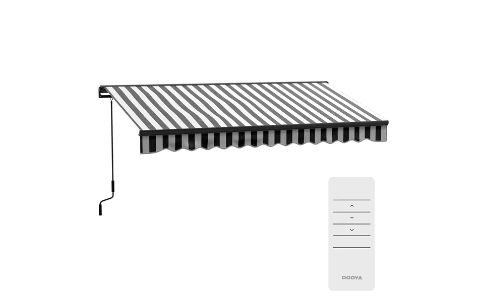 Sun Markise Markise Terrassemarkise Vejrbestandig 1 Håndsving 395 X 250 X 150 Cm Grå Hvid