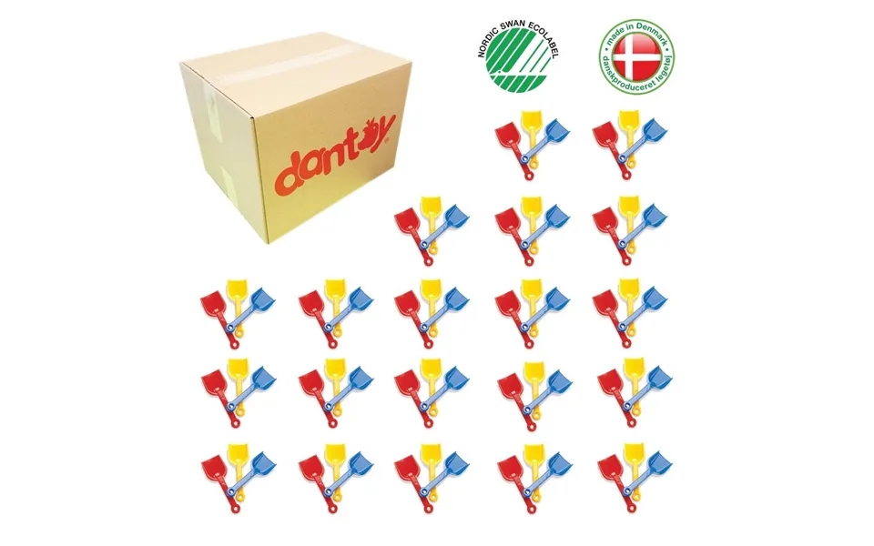 1 Kasse Med 60 Stk Svanemærkede Dantoy Skovle - 24 Cm