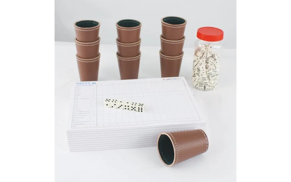 10 X Mega Yatzysæt Med Bægere, Terninger Og Blokke - Legebyen