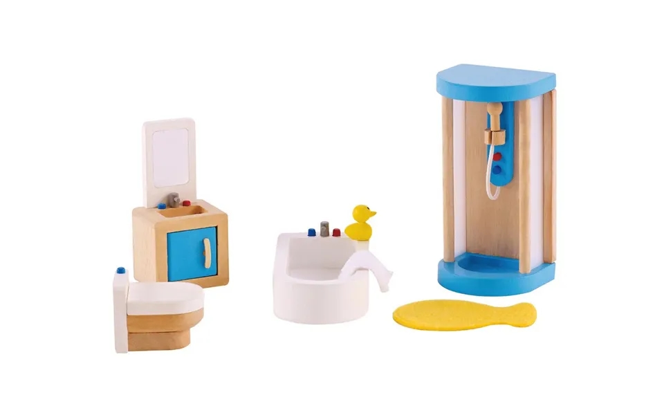 Dukkehus Badeværelse I Træ Hape - 7 Dele.
