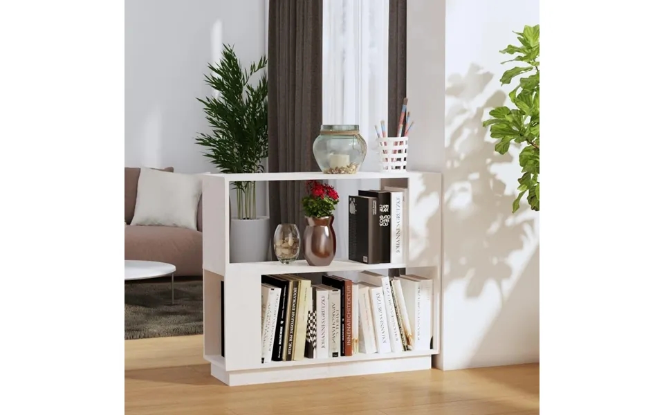 Bogreol Rumdeler 80x25x70 Cm Massivt Fyrretræ Hvid