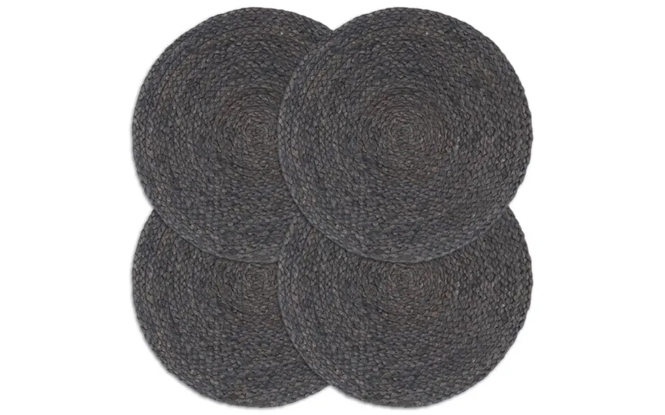 Placemats 4 Paragraph. Round 38 Cm Jute Dark Gray
