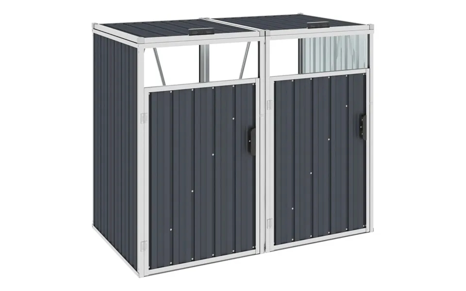 Dobbelt Skraldespandsskur 143x81x121 Cm Stål Antracitgrå