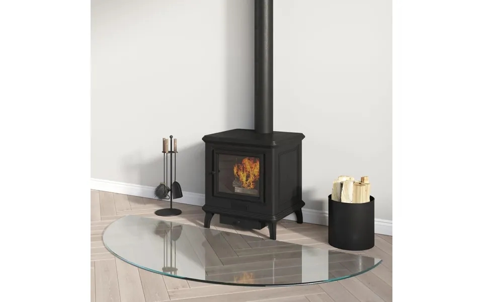 Glasplade Til Pejs 1200x500 Mm Halvrund