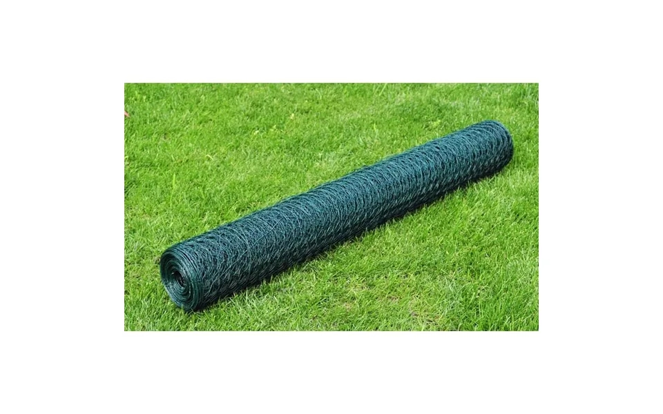 Hønsenet 25x1 M Stål Med Pvc-belægning Grøn