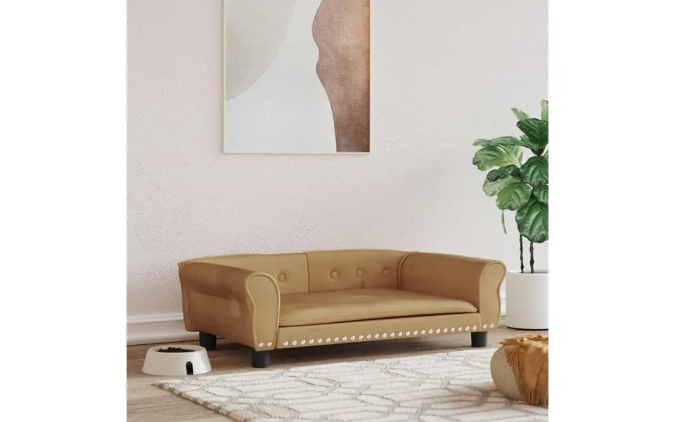 Hundeseng 95x55x30 Cm Velour Brun