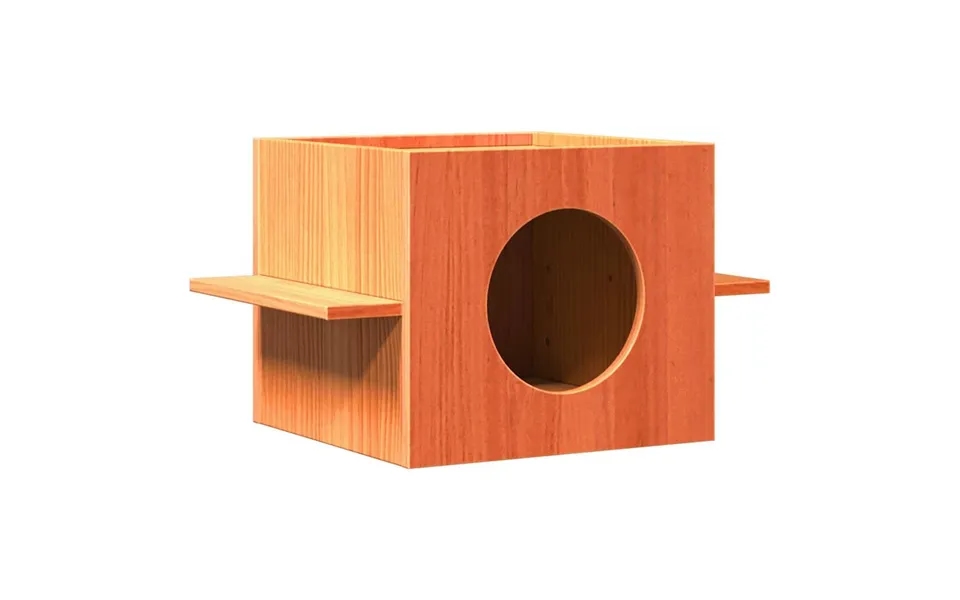 Kattehus 51x35x30 Cm Massivt Fyrretræ Gyldenbrun