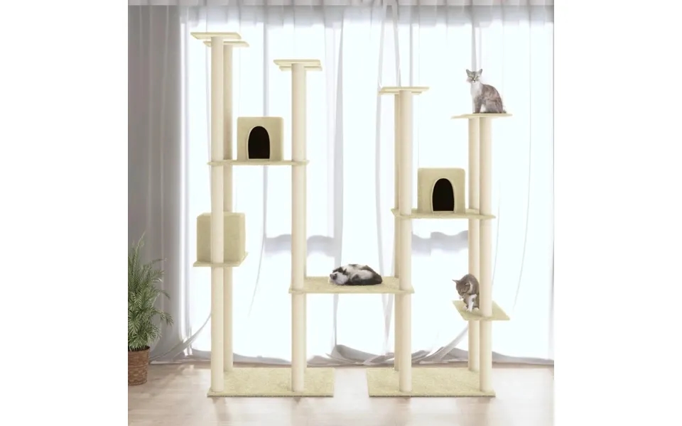 Kradsetræ Med Sisalkradsestolper 174 Cm Cremefarvet