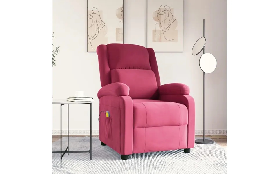 Massagestol Velour Vinrød