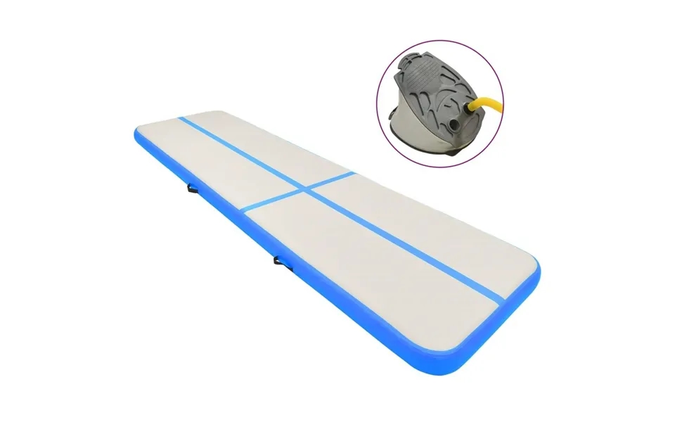 Oppustelig Gymnastikmåtte Med Pumpe 600x100x20 Cm Pvc Blå