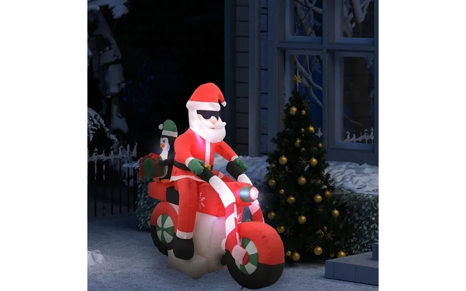 Oppustelig Julemand På Motorcykel Led Ip44 160 Cm