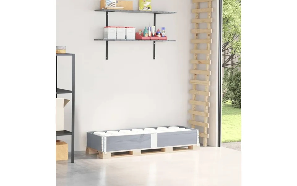 Palleramme 150x50 Cm Massivt Fyrretræ Grå