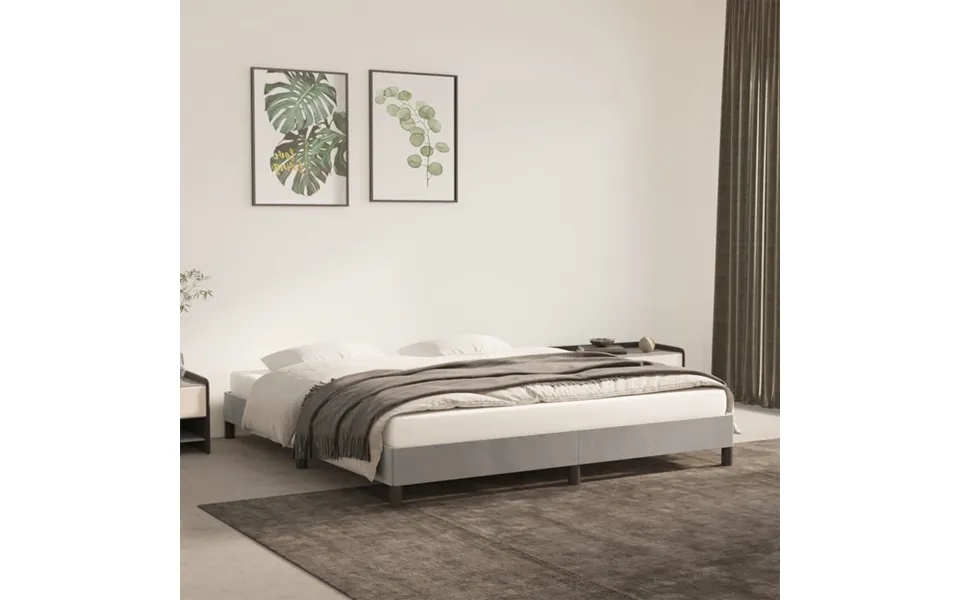 Sengeramme Uden Madras Lysegrå 160x200 Cm Fløjl