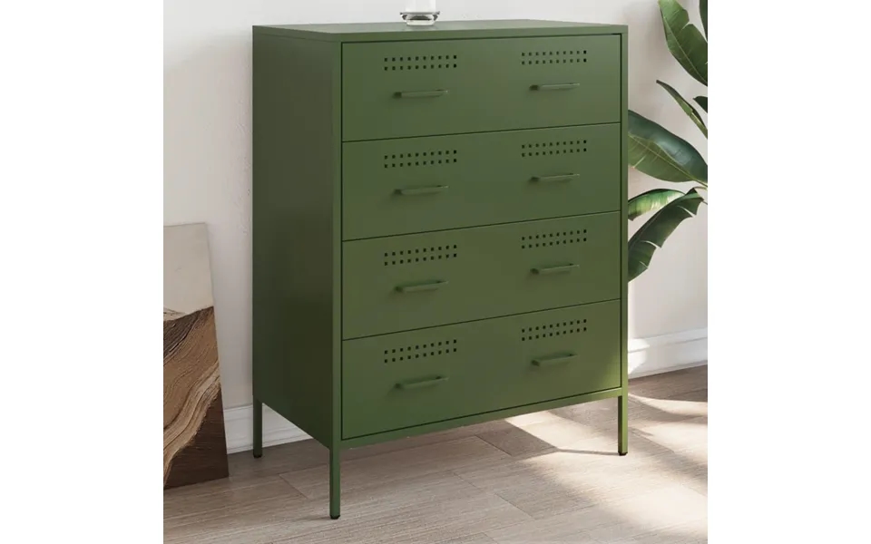 Skab 68x39x89 Cm Stål Olivengrøn