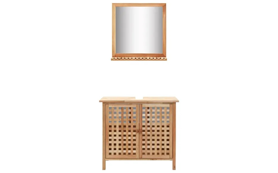 Skab Med Spejl Massivt Valnøddetræ