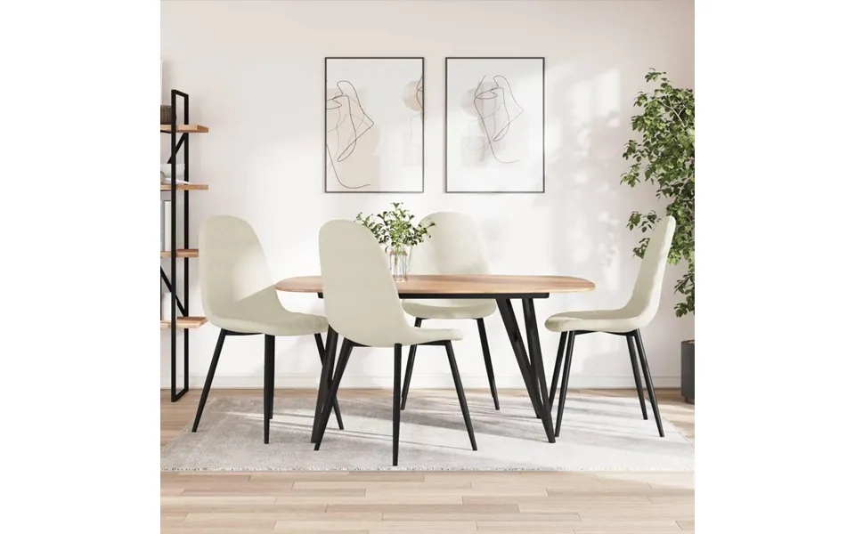 Spisebordsstole 4 Stk. Velour Cremehvid