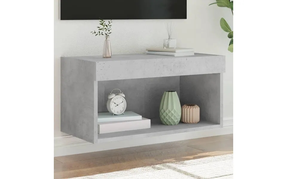 Tv-bord Med Led-lys 60x30x30 Cm Betongrå