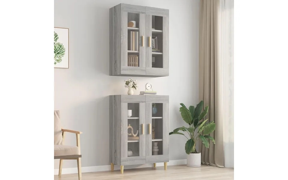 Vægskab 69,5x34x90 Cm Grå Sonoma-eg