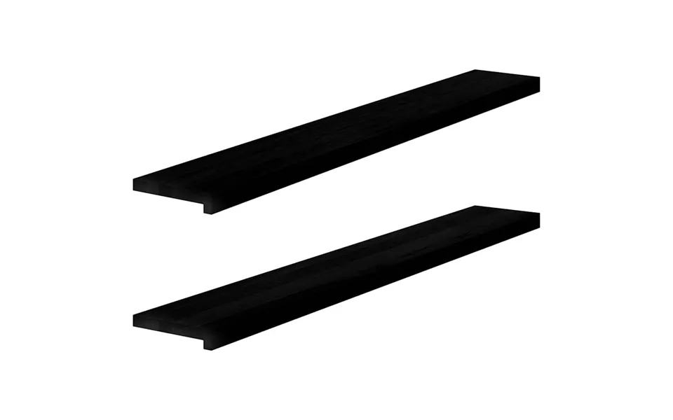 Vindueskarme 2 Stk Mørkebrun 140x20x2 Cm Massivt Egetræ