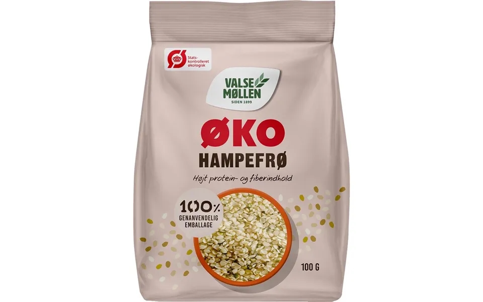 Hampefrø 100 G - Økologiske Valsemøllen