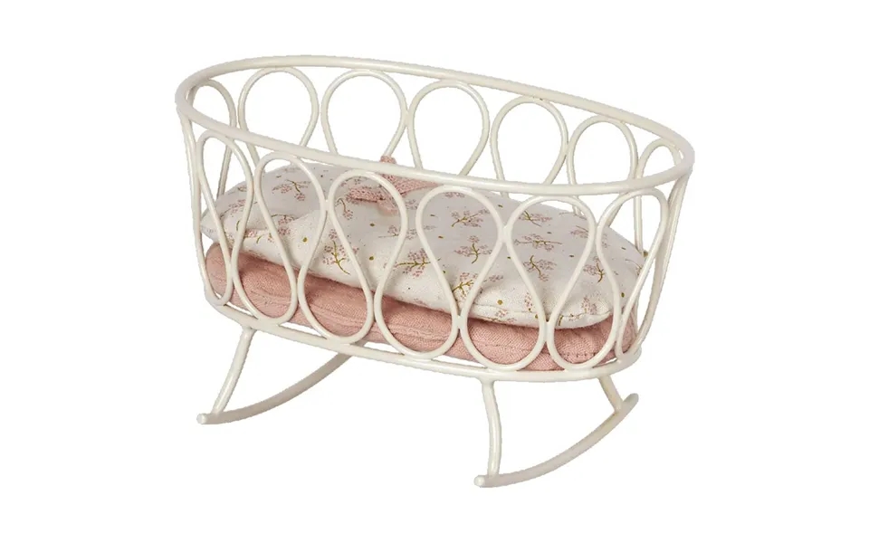 Maileg Metal Babyvugge Med Sovepose - Rosa