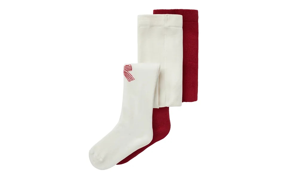 Name It Vichristmas 2 Pak Strømpebukser - Jester Red Cloud Dancer