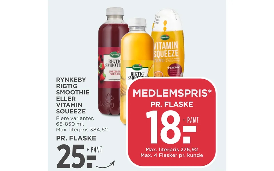 Rynkeby Rigtig Smoothie Eller Vitamin Squeeze