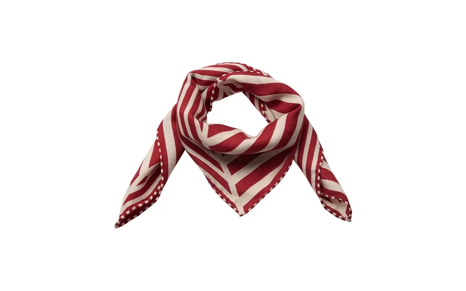 Geometric Wool Silk Scarf 61x61cm - Geometric Red