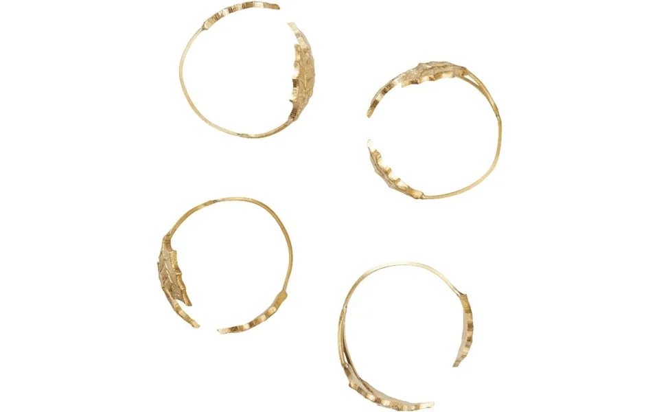 Holly Leaf Napkin Rings Set Of 4 - Brass