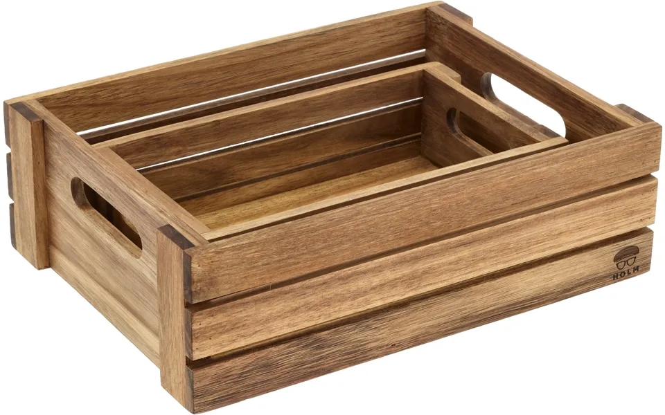 Kassesæt 2 Stk. Akacietræ