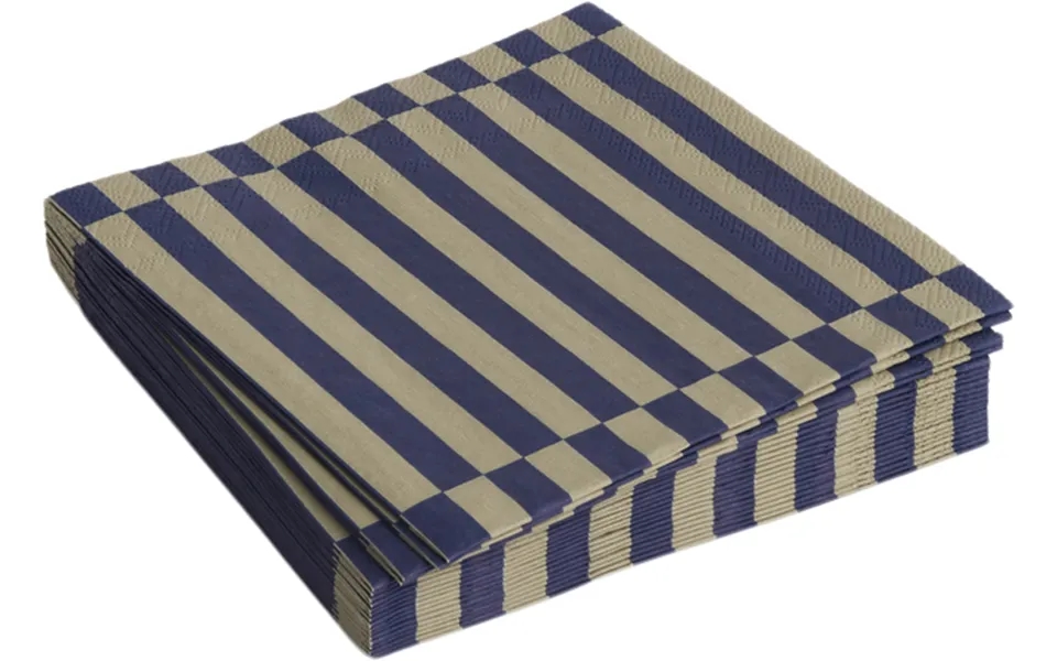Pattern Napkinsset Of 20 Lunch-dark Blue And Dark Sand Pillar Stripe