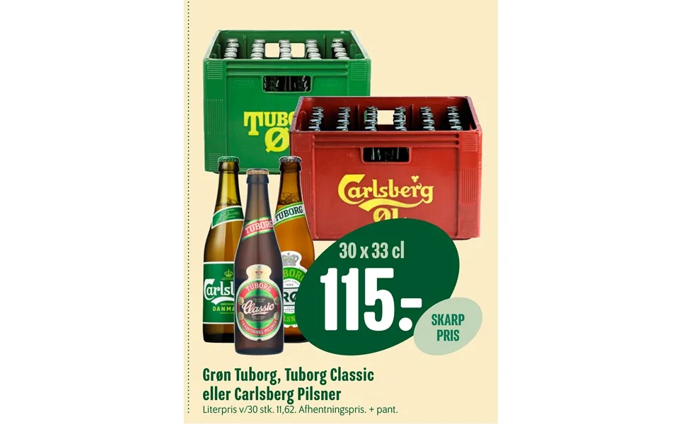 Grøn Tuborg, Tuborg Classic Eller Carlsberg Pilsner