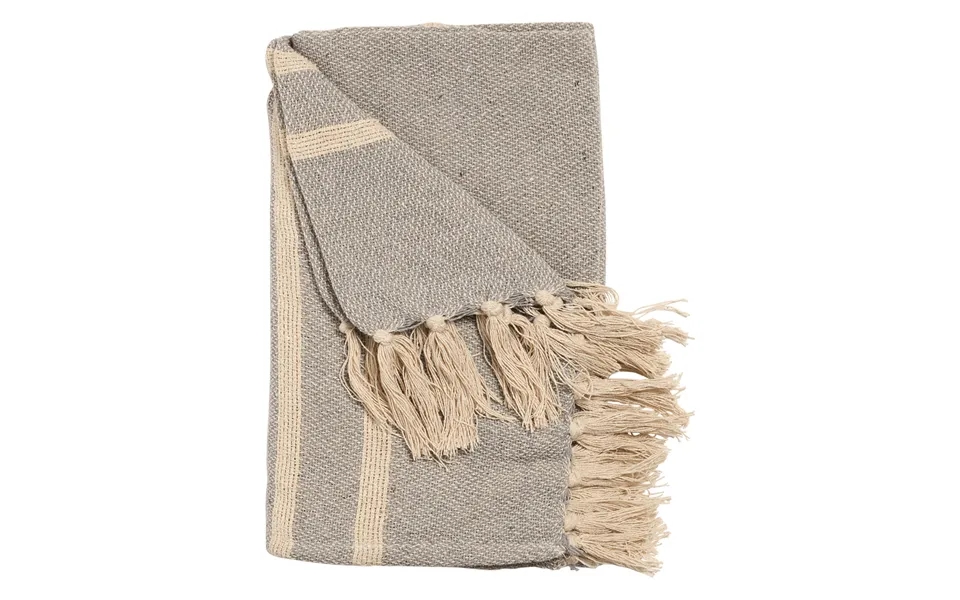 Plaid - Genanvendt Bomuld I Gråblå Natur