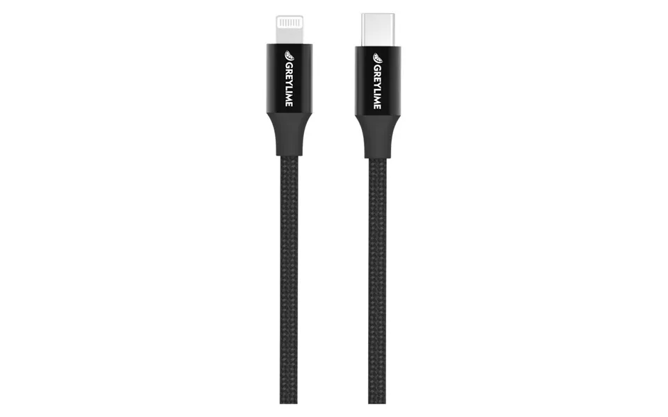 Greylime Flettet Usb-c Til Mfi Lightning Kabel Sort 1 M