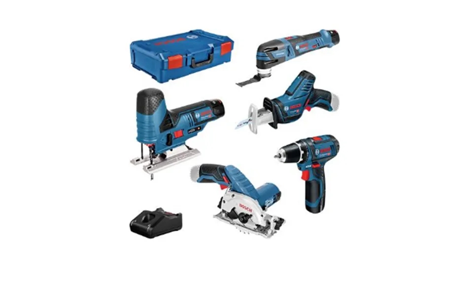 Bosch Professional 5 Tool Kit 12v Gsr Gst Gop Gks Gsa 3x3 Xlb