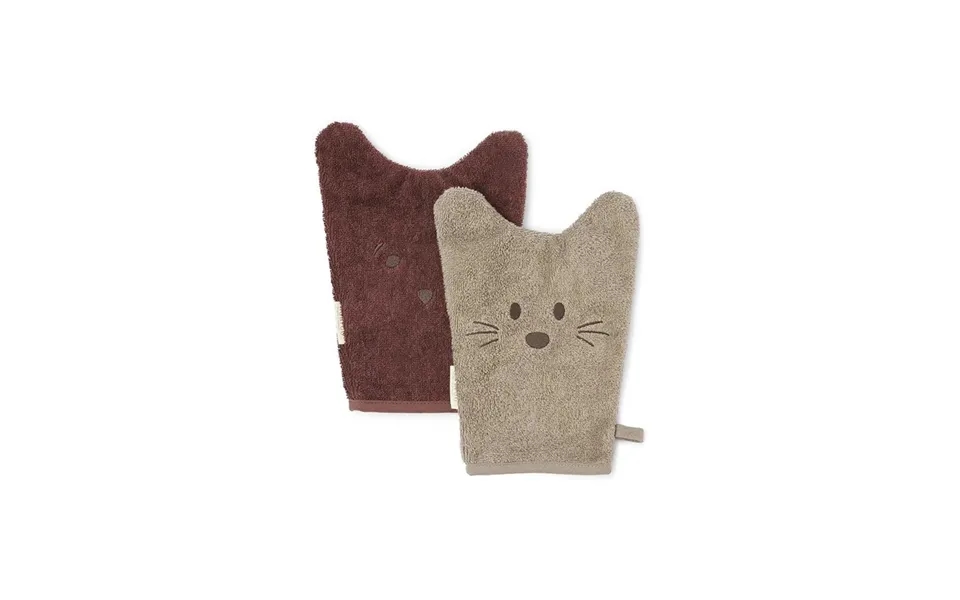 Nuuroo Agnes Vaskeklude 2-pak - Cobblestone Mahogany