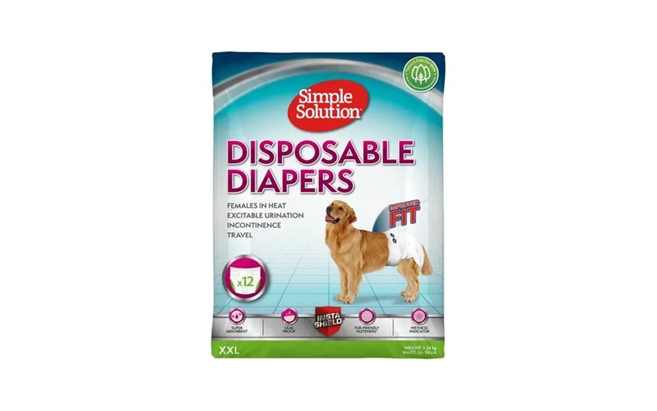 Simple Solution Disposable Diapers Female 2xl 12-pack