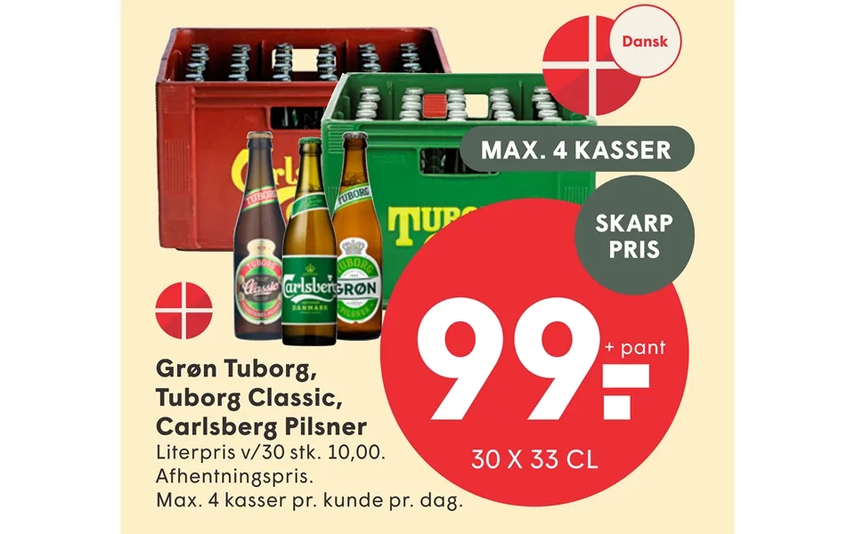 Grøn Tuborg, Tuborg Classic, Carlsberg Pilsner