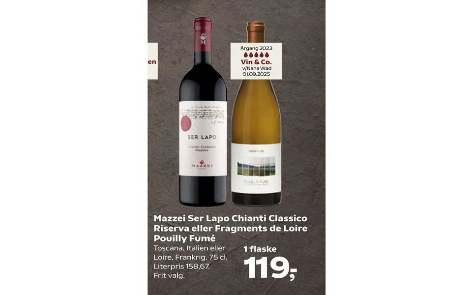 Mazzei Ser Lapo Chianti Classico Riserva Eller Fragments De Loire Pouilly Fumé