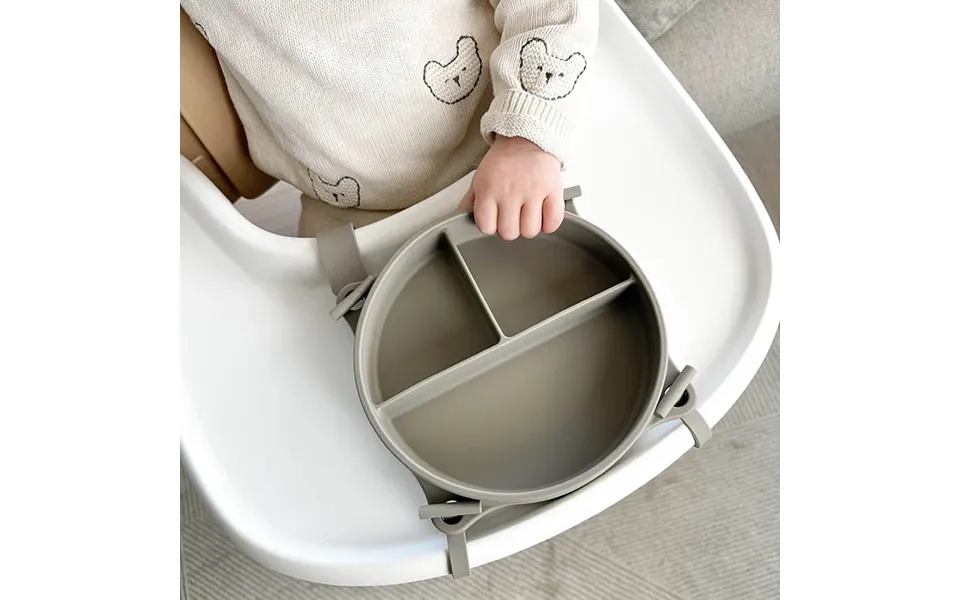 Børnetallerken Med Sugekop Og Strop - Beige