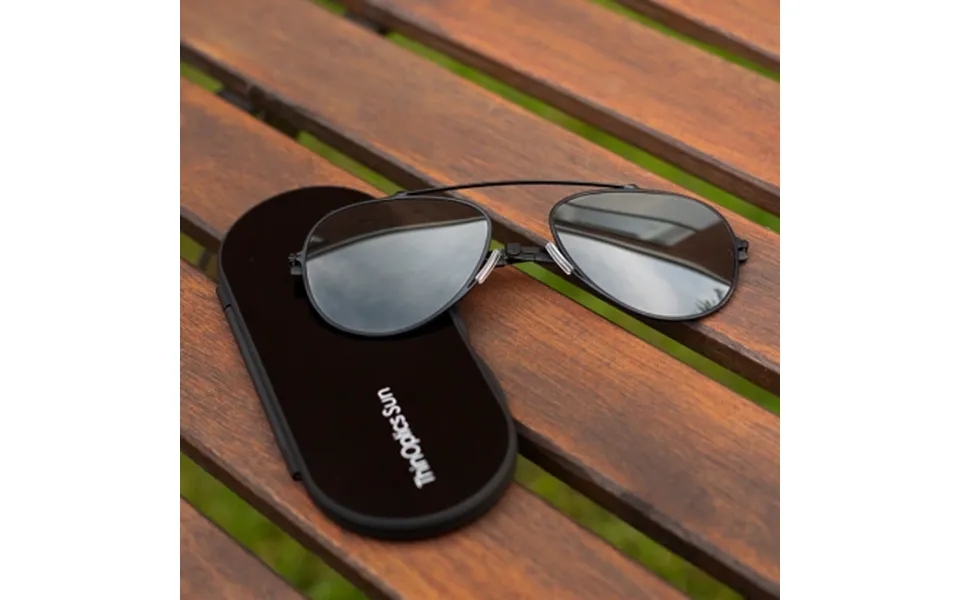 Solbriller Med Fladt Etui - Thinoptics Grå Pilot