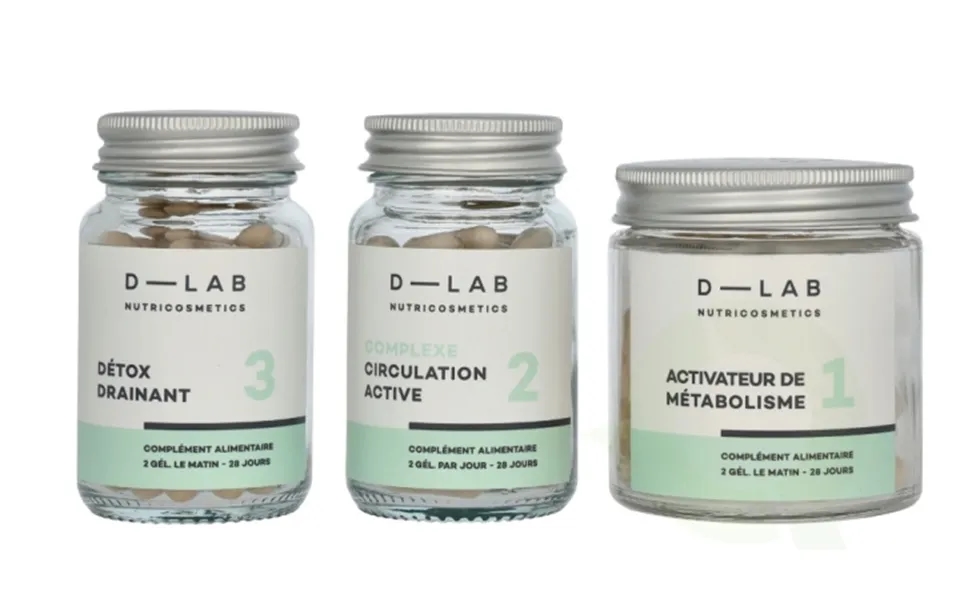 D-lab Nutricosmetics D-lab Action Capitions Set 3 Piece Circulation Active 28 Caps Activateur De Metabolisme 28 Caps Det