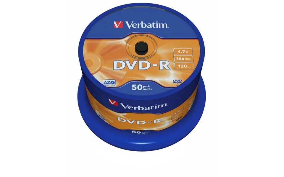 Dvd-r Azo 16x 4.7gb 50 Pack Spindel Mat Sølv