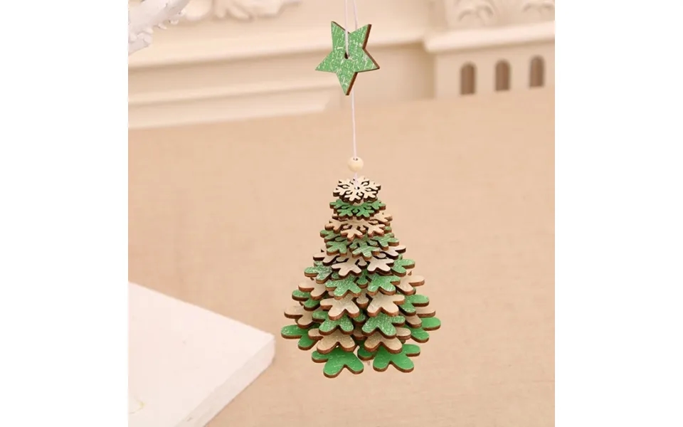 Juletræ Med Træstjerne - Grøn