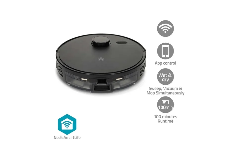 Nedis Smartlife Robot Støvsuger Lasernavigation Wi-fi Kapacitet Collection Reservoir 0