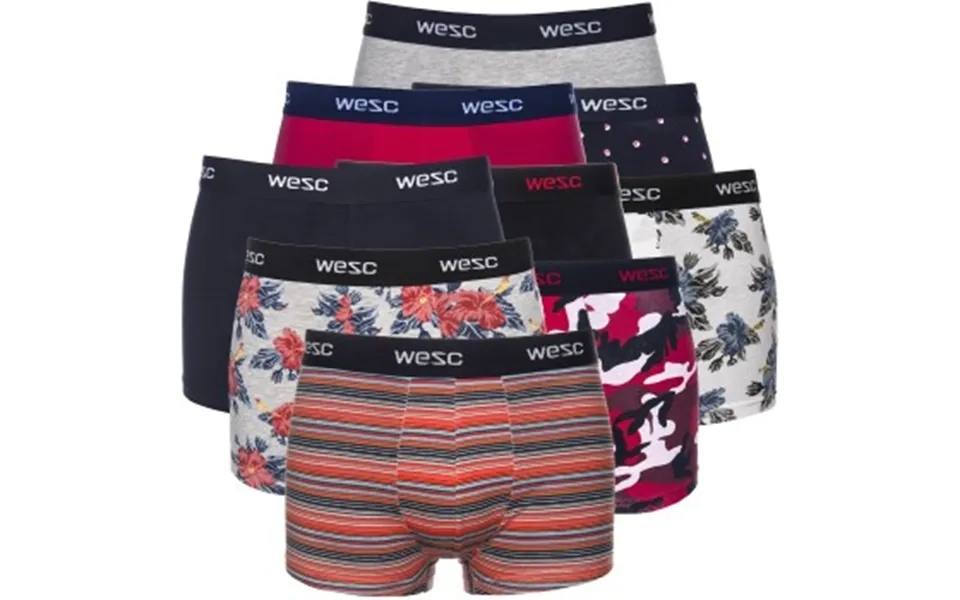 Wesc 9p Mixpack Boxer Briefs Flerfarvet Bomuld Small Herre