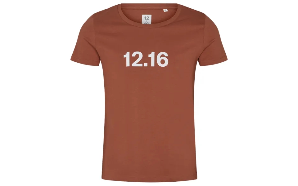 Twelve Sixteen T-shirt 100% Økologisk Bomuld 12.16 Logo Caramel - Small