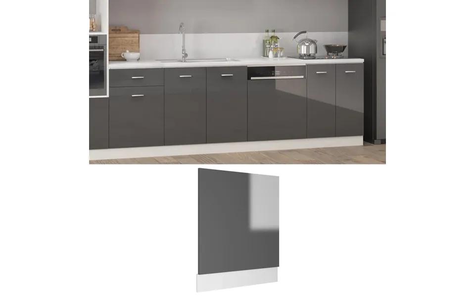 Vidaxl Frontpanel Til Opvaskemaskine Lyon 59,5x3x67 Cm Grå