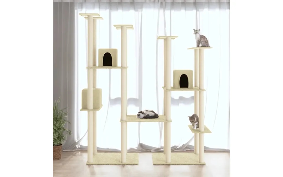 Vidaxl Kradsetræ Med Sisalkradsestolper 174 Cm Cremefarvet